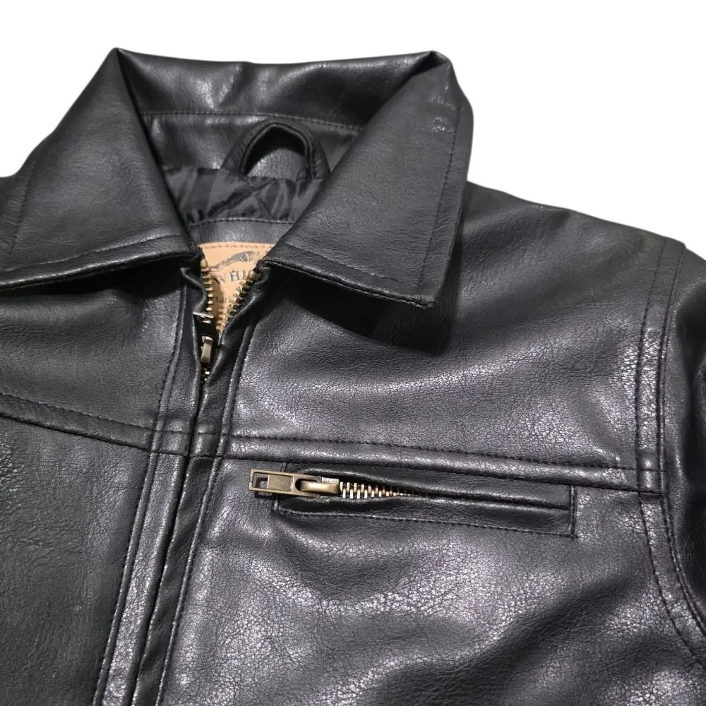 Children Black Faux Leather Jacket 2T By Whispering Smith